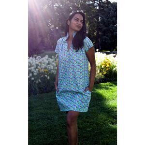 Never A Wallflower Vickie Short Sleeve Dress Butterfly Twill Print Size XS New